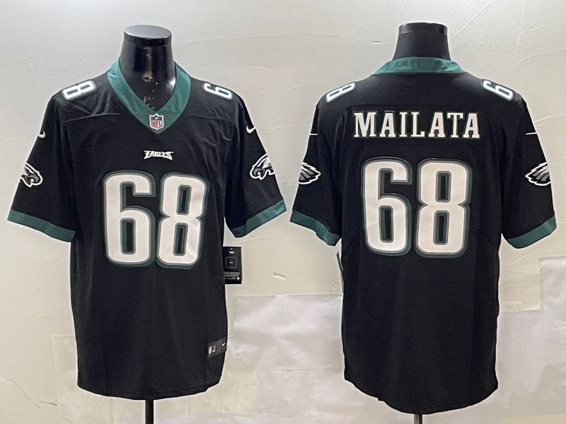 Men Philadelphia Eagles #68 Mailata Black Second generations 2025 Nike Vapor Limited NFL Jersey style 1->philadelphia eagles->NFL Jersey
